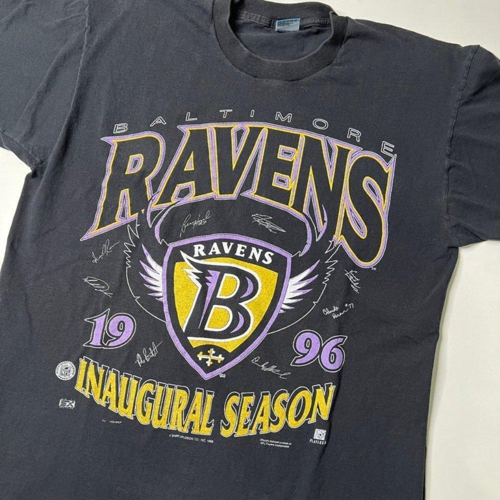 1996 Baltimore Ravens T-Shirt Inaugural Season Shirt Tee